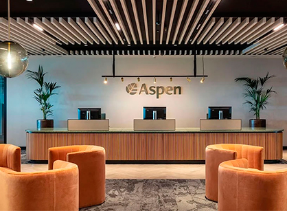 富厚色彩和奇异材质肌理的办公室装修设计空间是怎样的——Aspen